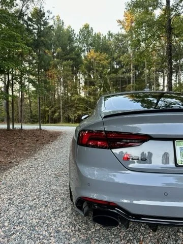 Rear detail and taillight finish on an Audi RS5
